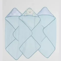 Piccolo Bambino - 3Pk Hooded Towel Blue