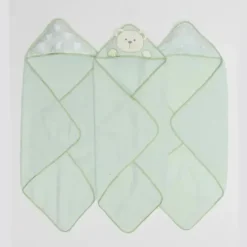 Piccolo Bambino - 3Pk Hooded Towel Green