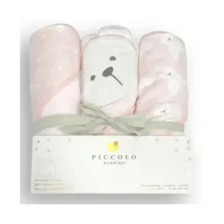 Piccolo Bambino - 3Pk Hooded Towel Pink