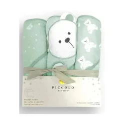Piccolo Bambino - 3Pk Hooded Towel Green