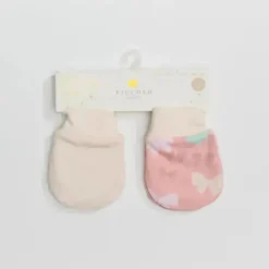 Piccolo Bambino - 2Pk Jersey Scratch Mitts Pink
