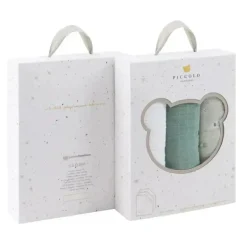 Piccolo Bambino - 3Pk Muslin Swaddles In Gift Box Green