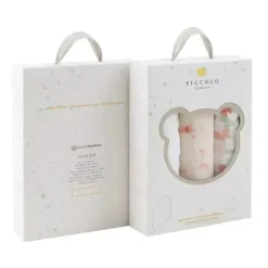 Piccolo Bambino - 3Pk Muslin Burp Cloth In Gift Box Pink