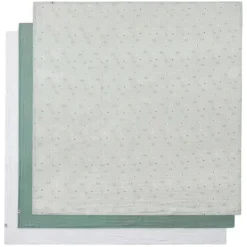 Piccolo Bambino - 3Pk Muslin Swaddles In Gift Box Green