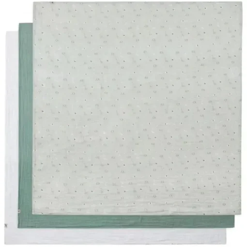 Piccolo Bambino - 3Pk Muslin Swaddles In Gift Box Green