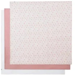 Piccolo Bambino - 3Pk Muslin Swaddles In Gift Box Pink