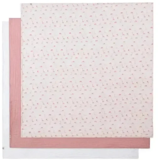 Piccolo Bambino - 3Pk Muslin Swaddles In Gift Box Pink