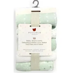 Piccolo Bambino - 10Pk Washcloth Set Green