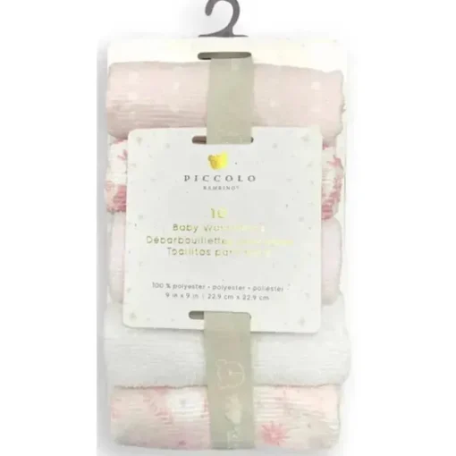 Piccolo Bambino - 10Pk Washcloth Set Pink