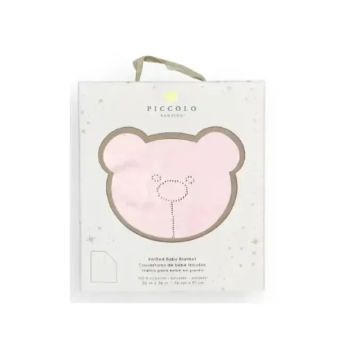 Piccolo Bambino - Pointelle Signature Stroller Blanket With Gift Box Pink