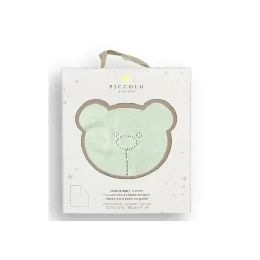 Piccolo Bambino - Pointelle Signature Stroller Blanket With Gift Box Green