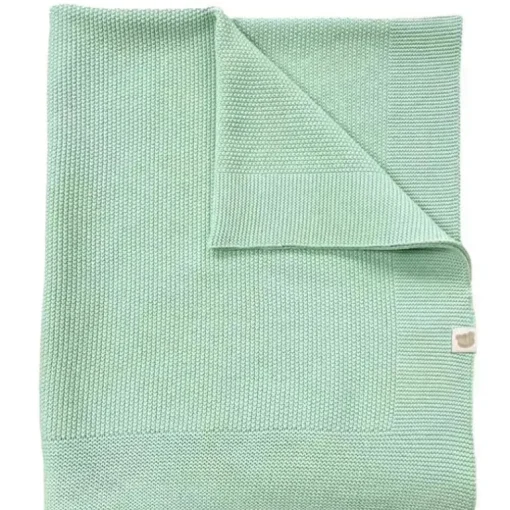 Piccolo Bambino - Sweater Knit Blanket On Wooden Hanger Green