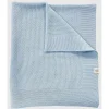 Piccolo Bambino - Sweater Knit Blanket On Wooden Hanger Blue