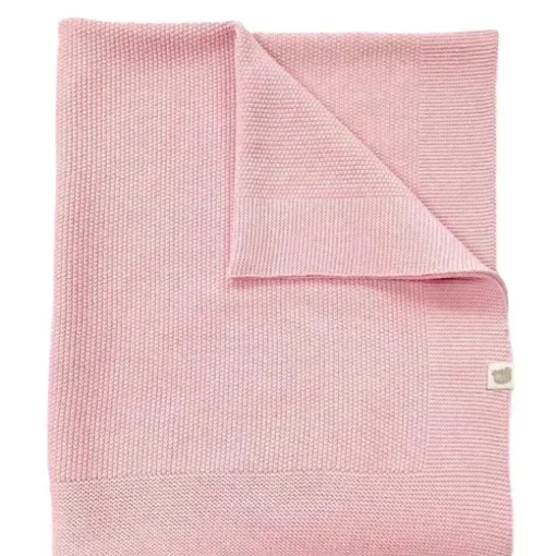 Piccolo Bambino - Sweater Knit Blanket On Wooden Hanger Pink