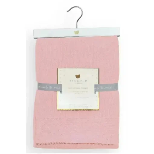 Piccolo Bambino - Sweater Knit Blanket On Wooden Hanger Pink