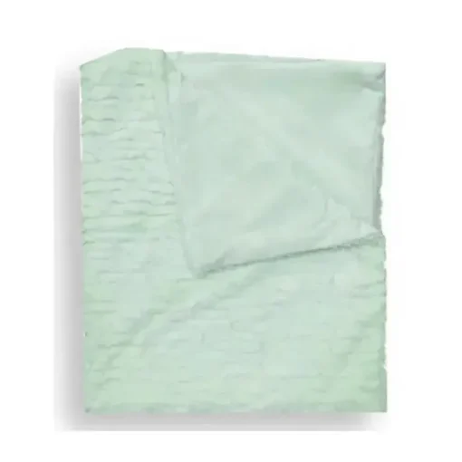 Piccolo Bambino - Textured Faux Fur Stroller Blanket On Wooden Hanger Green