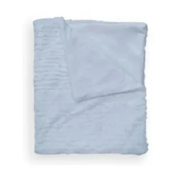 Piccolo Bambino - Textured Faux Fur Stroller Blanket On Wooden Hanger Blue
