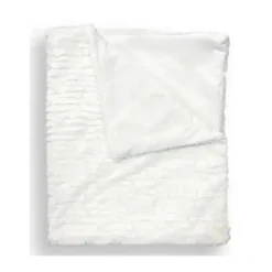 Piccolo Bambino - Textured Faux Fur Stroller Blanket On Wooden Hanger White
