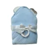 Piccolo Bambino - Toalha de luxo com capuz de veludo com orelhas de cetim, azul