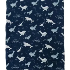 Pirulito Loulou - Swaddle de musselina, baleias azuis