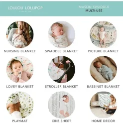 Pirulito Loulou - Swaddle de musselina, baleias azuis