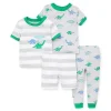 Pj de algodão Little Me Dino 4 peças - cinza urze