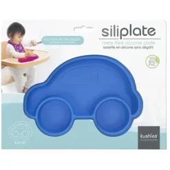 Placa de silicone sem bagunça Kushies Baby Siliplate, Azure