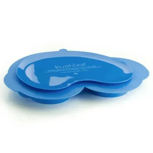 Placa de silicone sem bagunça Kushies Baby Siliplate, Azure