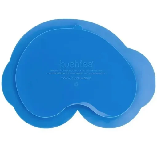 Placa de silicone sem bagunça Kushies Baby Siliplate, Azure