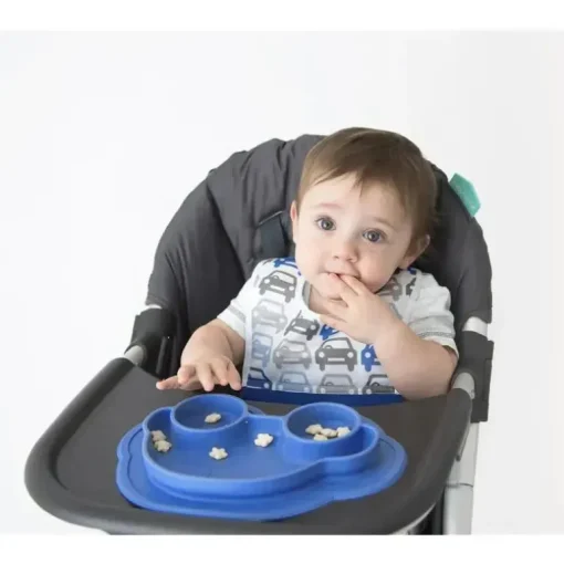 Placa de silicone sem bagunça Kushies Baby Siliplate, Azure