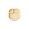 Placa de sucção de bambu Eco Rascals com duas seções Classic, rosa