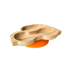Placa de sucção de bambu Eco Rascals com carro de duas seções, laranja