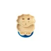 Placa de sucção de bambu Eco Rascals com duas seções Dino, azul