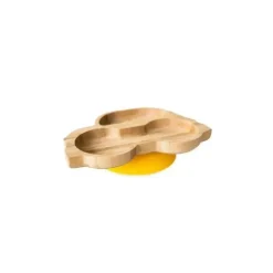 Placa de sucção de bambu Eco Rascals com carro de duas seções, amarelo