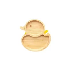 Placa de sucção de bambu Eco Rascals com duas seções de pato, amarelo