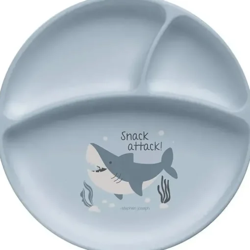 Placas de sucção Stephen Joseph 100% silicone para bebês, tubarão