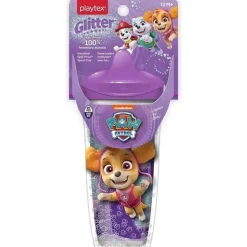 Playtex - Baby Sipsters Stage 3 PAW Patrol Sippy Cups, à prova de derramamento, à prova de vazamento, isolado, glitter, menina, 9 onças, 1 contagem
