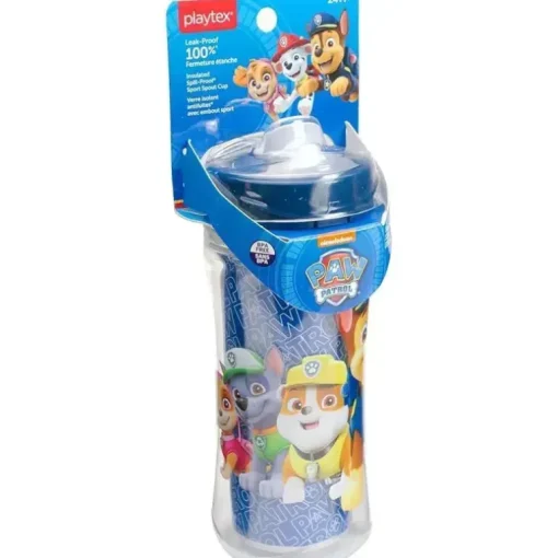 Playtex - Copos de bico para patrulha canina Baby Sipsters Stage 4, à prova de derramamento, à prova de vazamento, à prova de quebra, azul, 12 onças, 1 contagem
