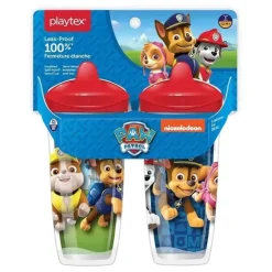 Playtex - Sipsters Stage 3 Paw Patrol Copo à prova de derramamento, à prova de vazamentos e à prova de quebra para meninos, 9 onças, pacote com 2, vermelho