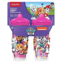 Playtex - Sipsters Stage 3 Paw Patrol Copo à prova de derramamento, à prova de vazamento e à prova de quebra para meninas, 9 onças, pacote de 2