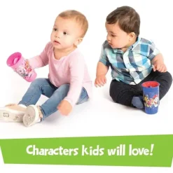 Playtex - Sipsters Stage 2, 360 graus Paw Patrol à prova de derramamento, à prova de vazamentos, à prova de quebra para meninos, pacote de 2