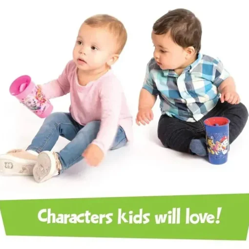 Playtex - Sipsters Stage 2, 360 graus Paw Patrol à prova de derramamento, à prova de vazamentos, à prova de quebra para meninos, pacote de 2