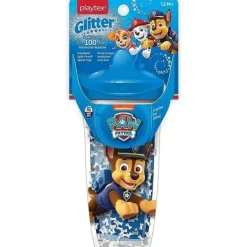 Playtex - Sispsters, Copo de bico com glitter Paw Patrol Stage 3, à prova de derramamento, à prova de vazamento, à prova de quebra, 9 onças