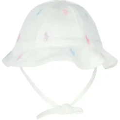 Polo Ralph Lauren Baby - Chapéu balde Allover Pony Schiffli em malha interlock, branco