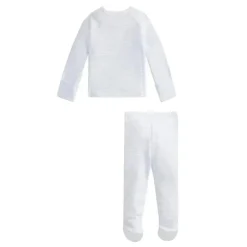 Polo Ralph Lauren Baby - Conjunto de calça de malha de algodão orgânico de manga comprida para menino, azul berilo/branco