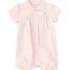 Polo Ralph Lauren Baby - Macacão Interlock de manga curta para menina, rosa