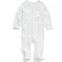 Polo Ralph Lauren Baby - Macacão de malha de malha de algodão orgânico de manga comprida, azul