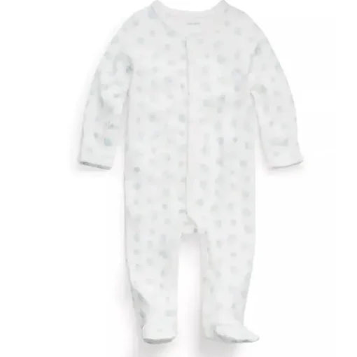 Polo Ralph Lauren Baby - Macacão de malha de malha de algodão orgânico de manga comprida, azul