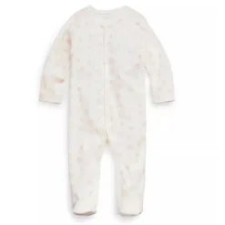 Polo Ralph Lauren Baby - Macacão de malha de malha de algodão orgânico de manga comprida, rosa