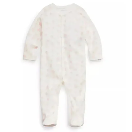 Polo Ralph Lauren Baby - Macacão de malha de malha de algodão orgânico de manga comprida, rosa